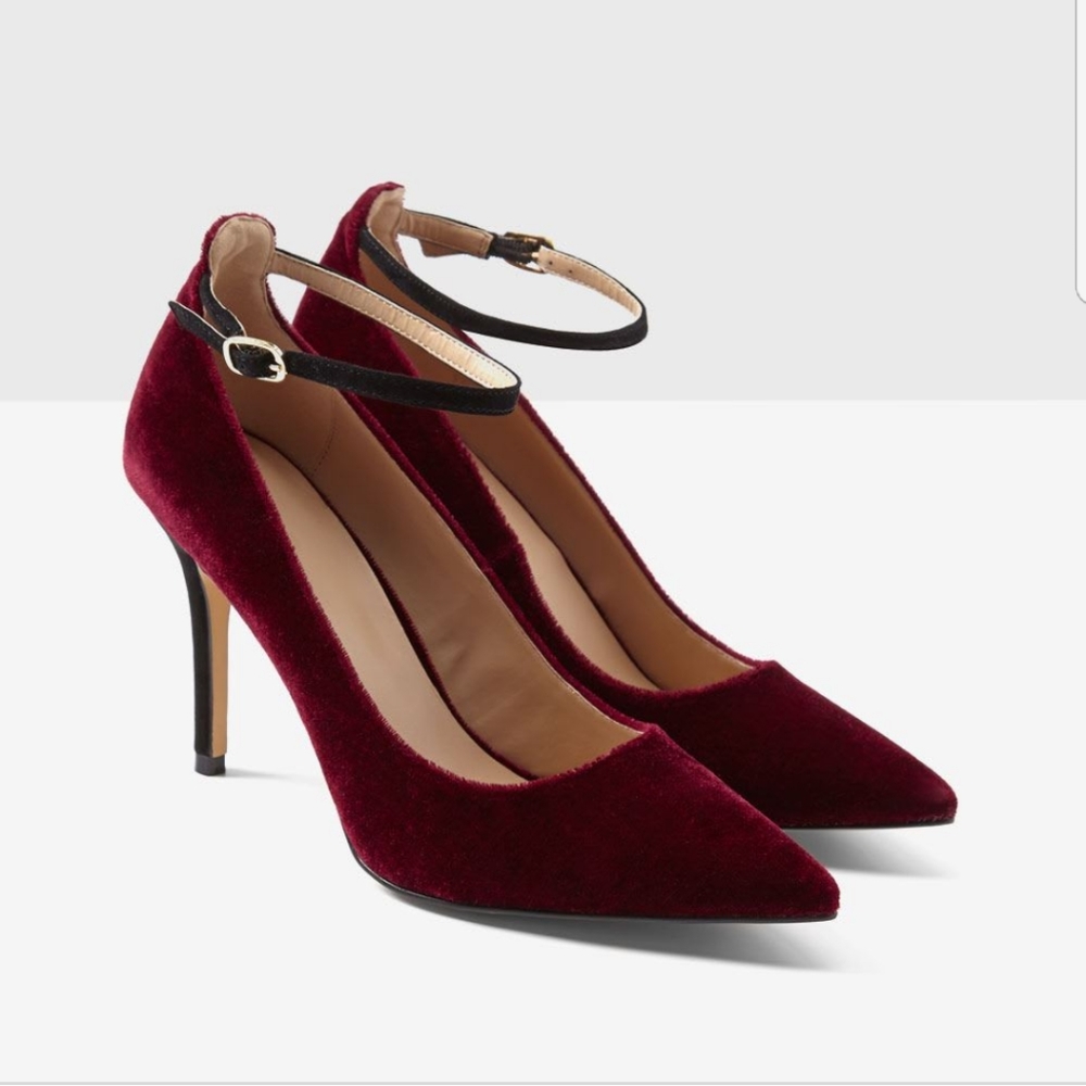 RW&Co Velvet Pumps with ankle strap